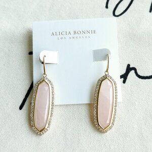 Alicia Bonnie Earrings - Abigail - Rose Quartz Gold